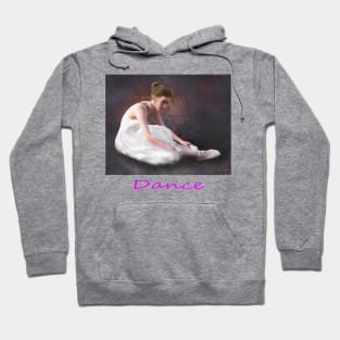 Woman girl ballerina dancer tying shoe Hoodie